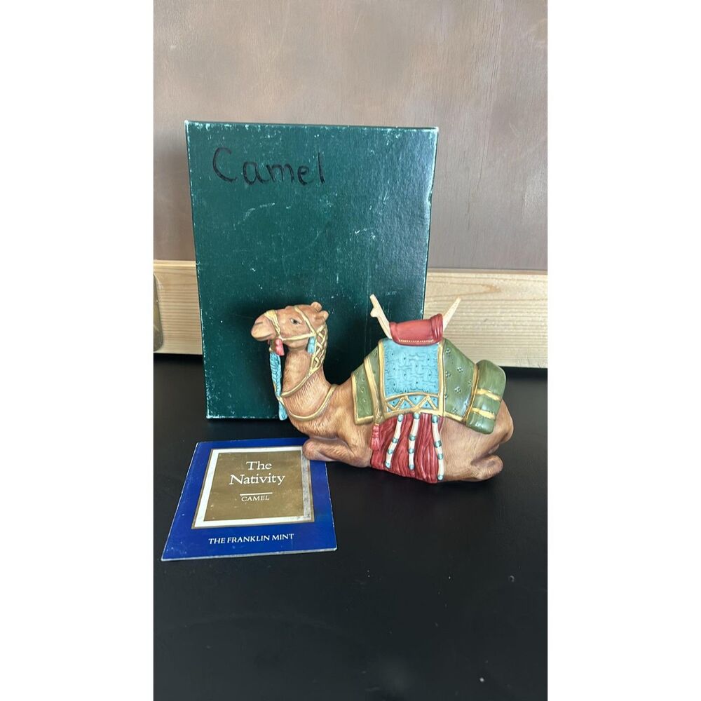 The Nativity Franklin Mint Kneeling Camel Figurine 1989 with Box